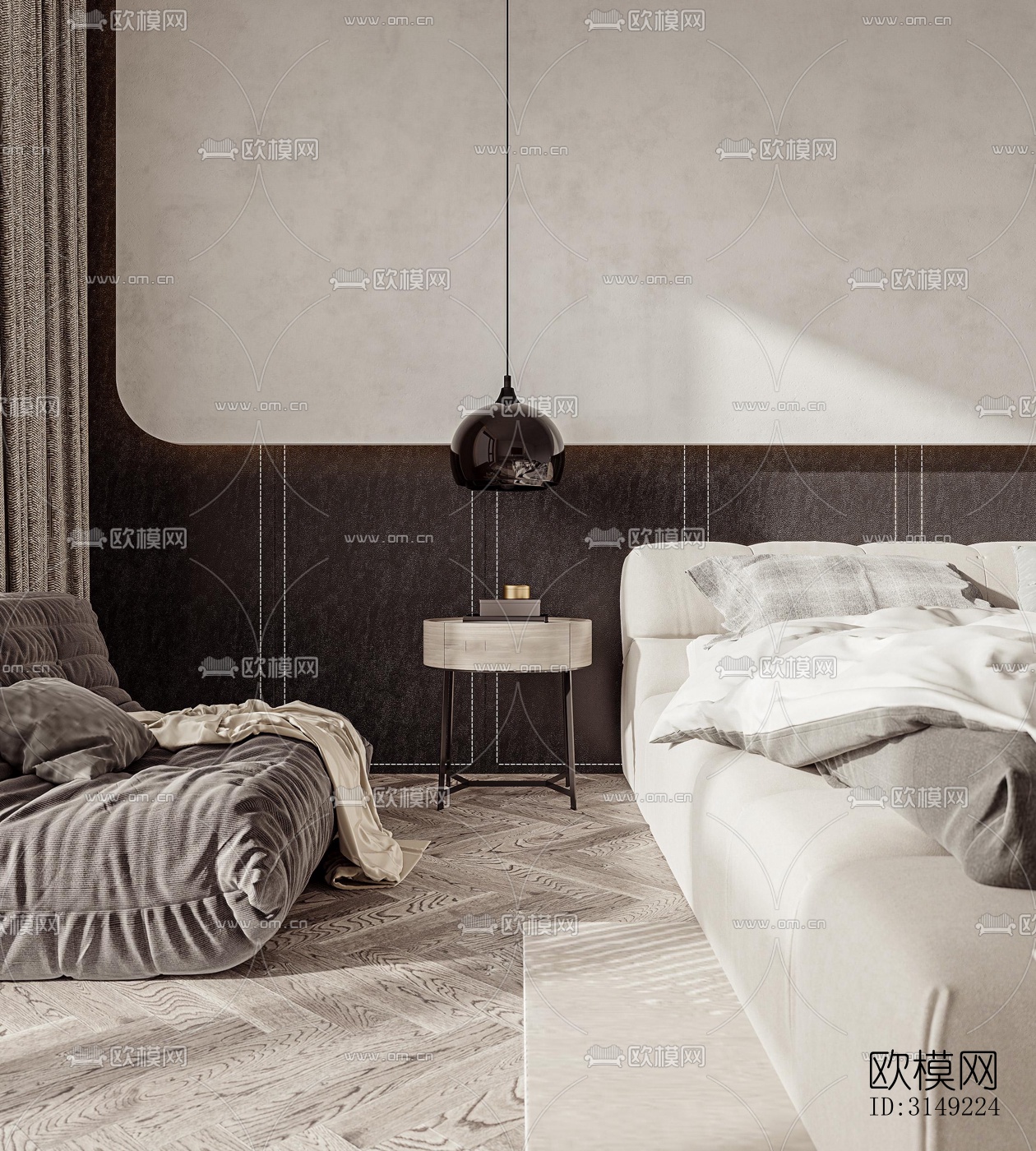 现代平层效果图下载（渲染图15）