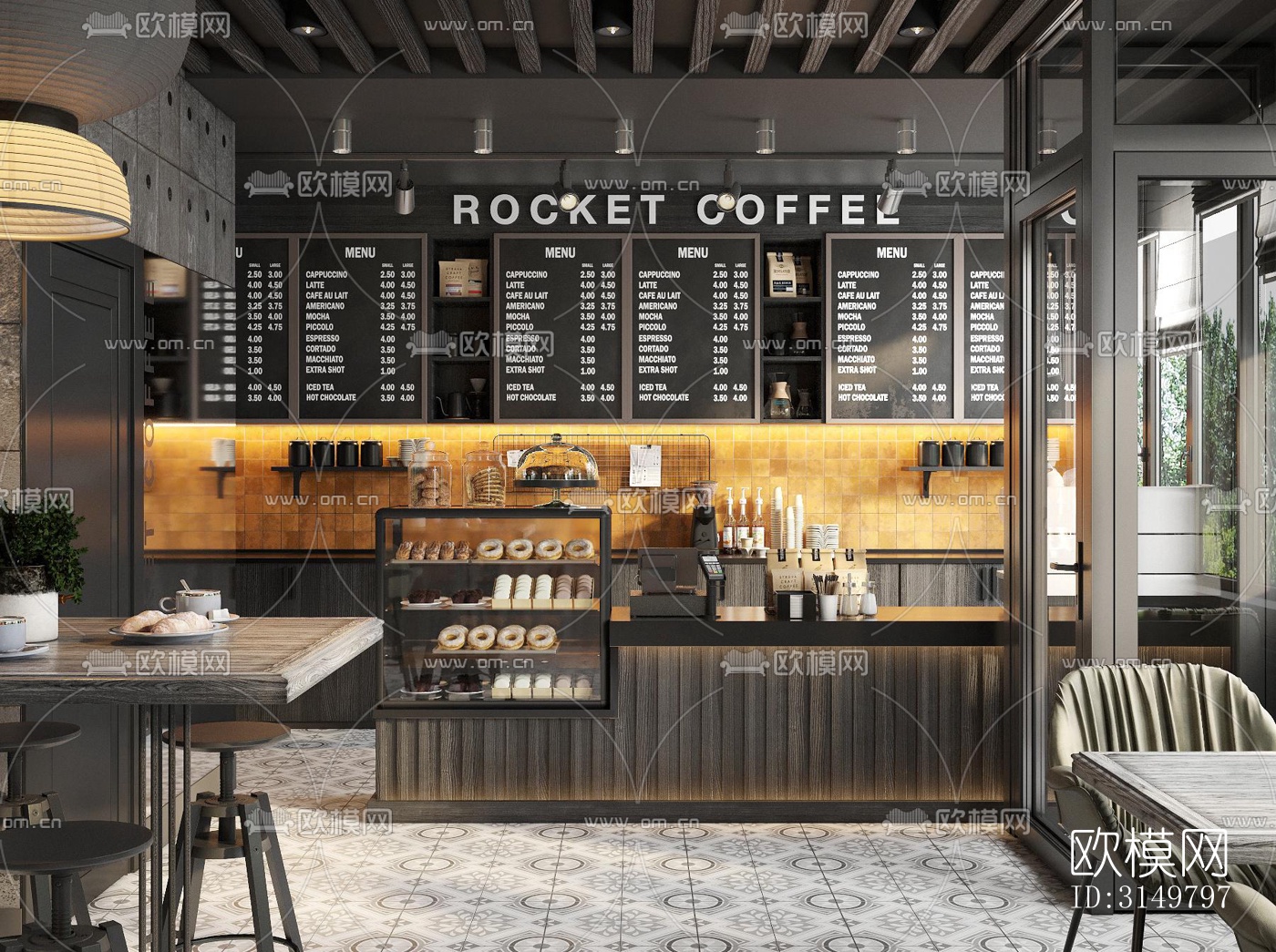 工业风咖啡奶茶效果图下载（渲染图4）