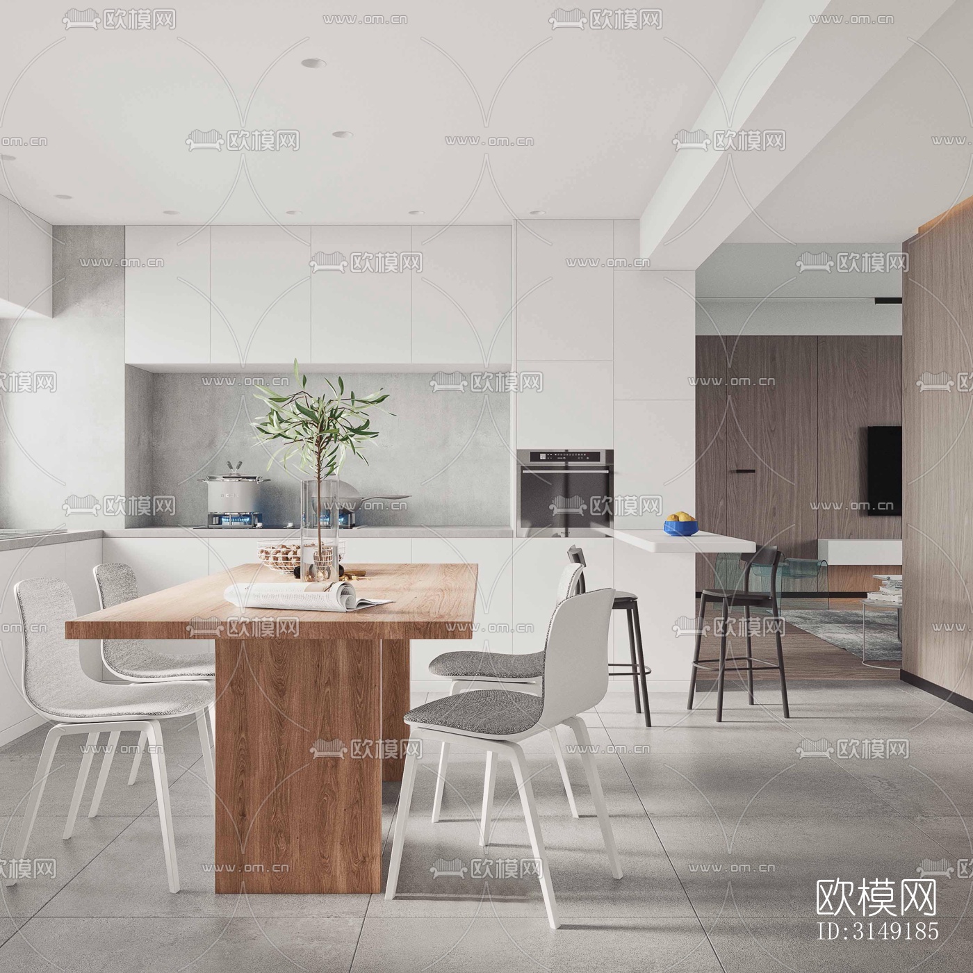 现代平层效果图下载（渲染图2）