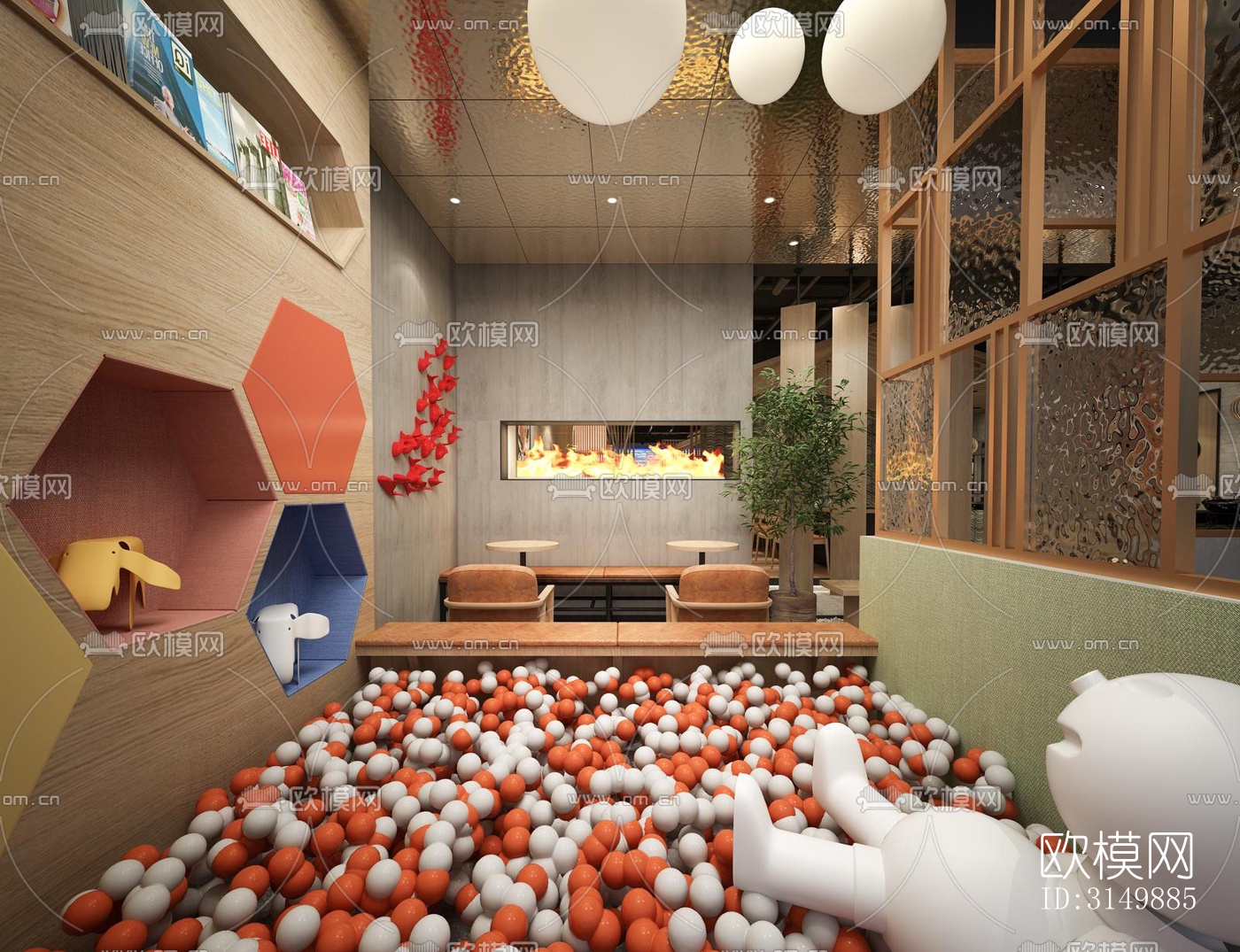 北欧火锅烤肉效果图下载（渲染图4）