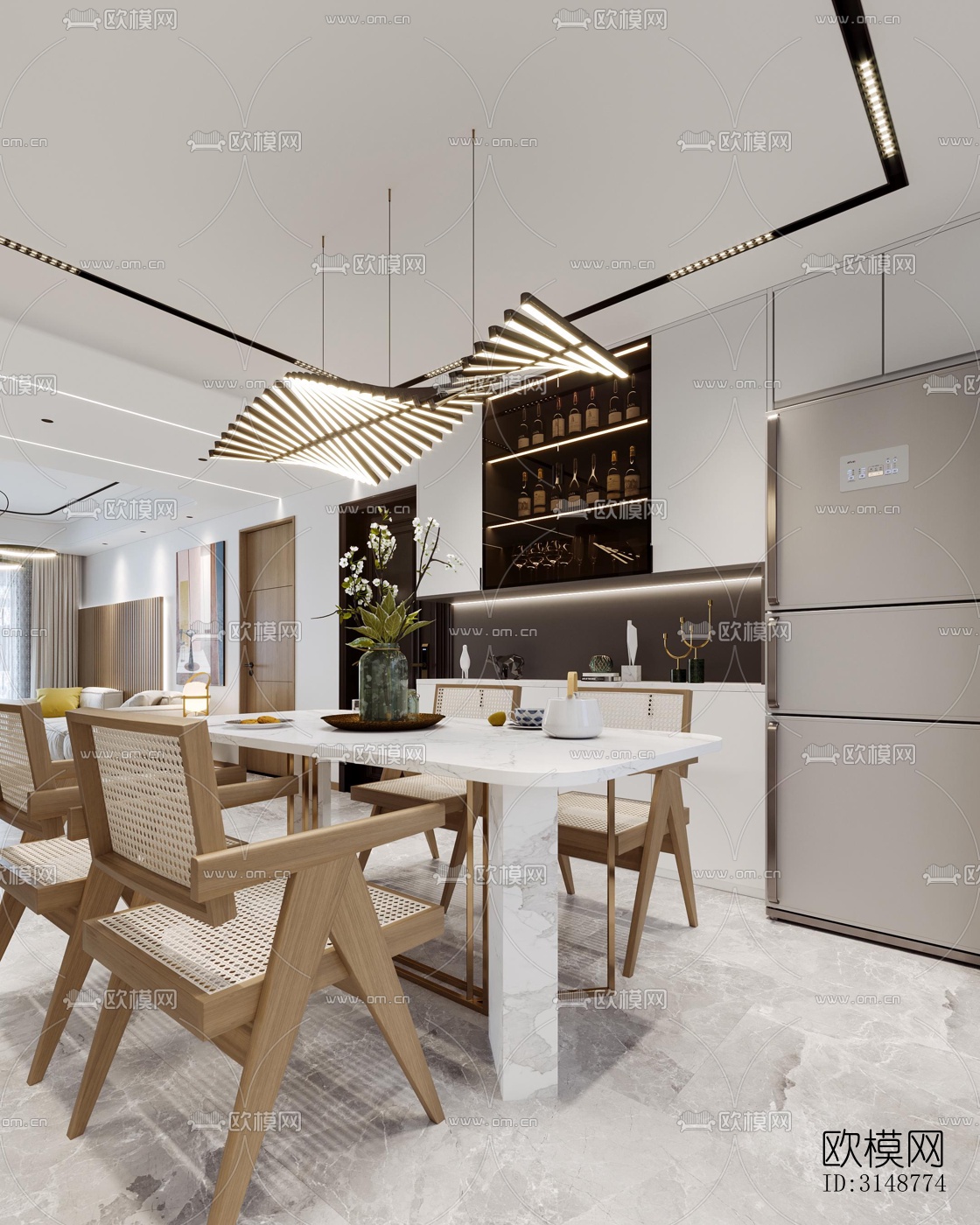 侘寂平层效果图下载（渲染图8）