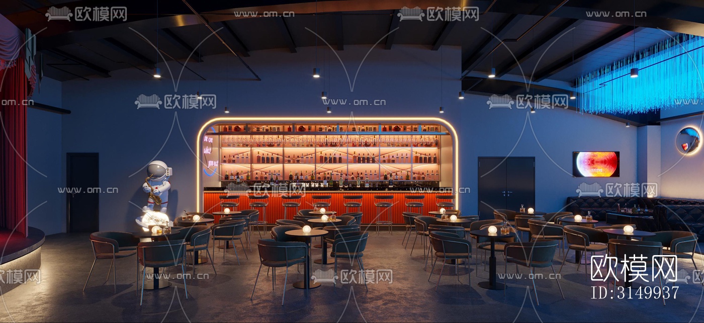 现代火锅烤肉效果图下载（渲染图5）