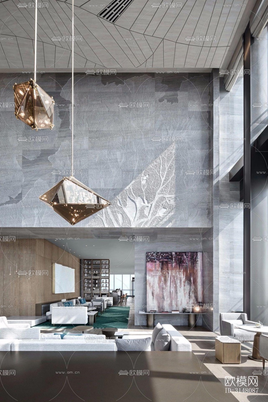 现代酒店民宿效果图下载（渲染图12）