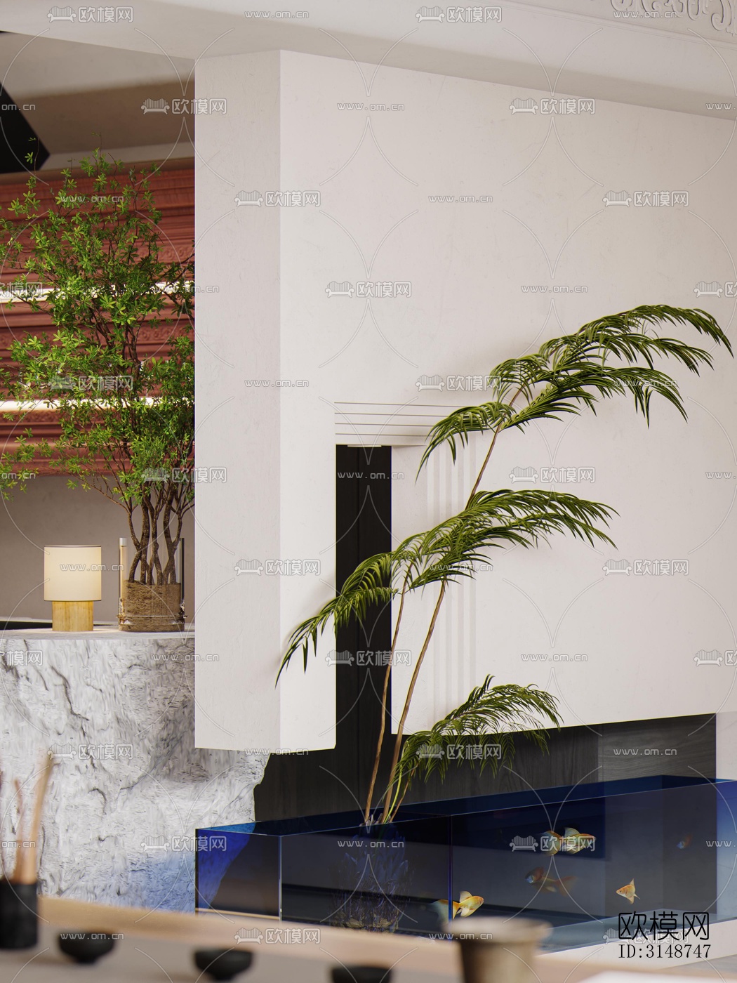 中古风平层效果图下载（渲染图6）