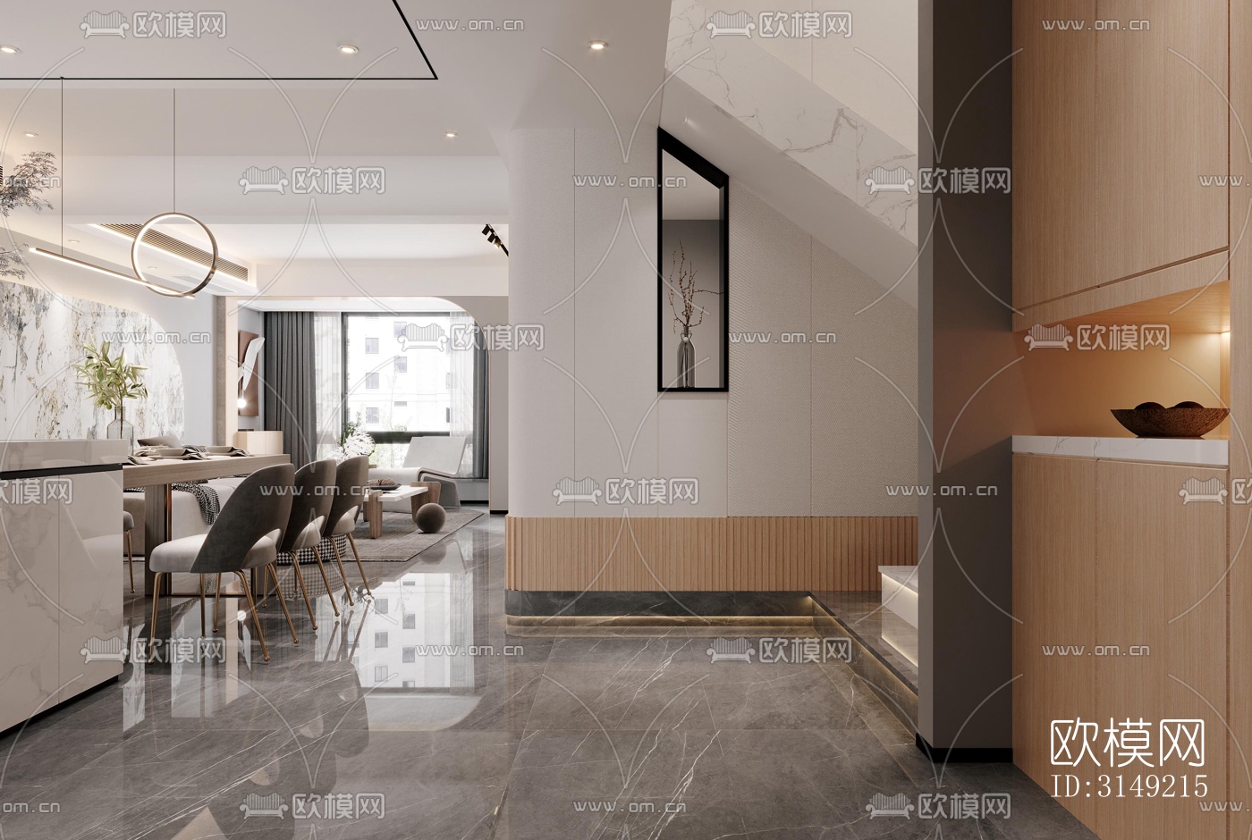 现代平层效果图下载（渲染图1）