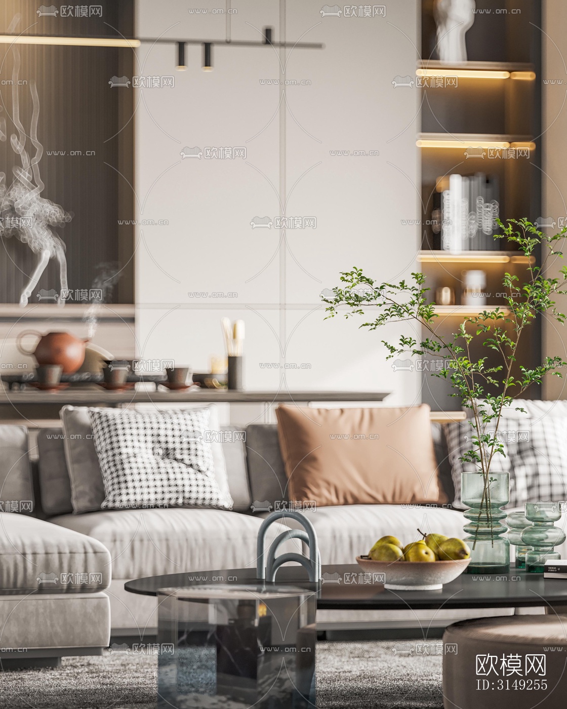 现代平层效果图下载（渲染图10）