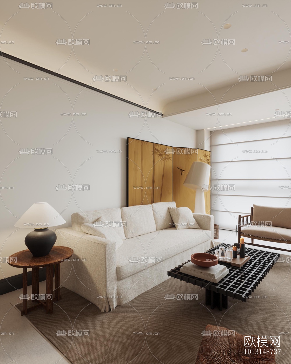 中古风平层效果图下载（渲染图6）