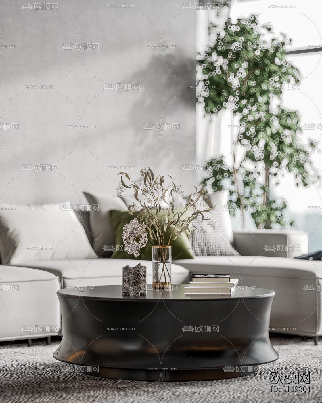 现代平层效果图下载（渲染图4）