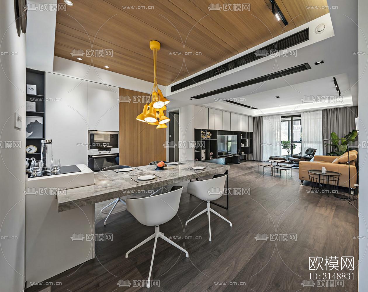 北欧平层效果图下载（渲染图1）