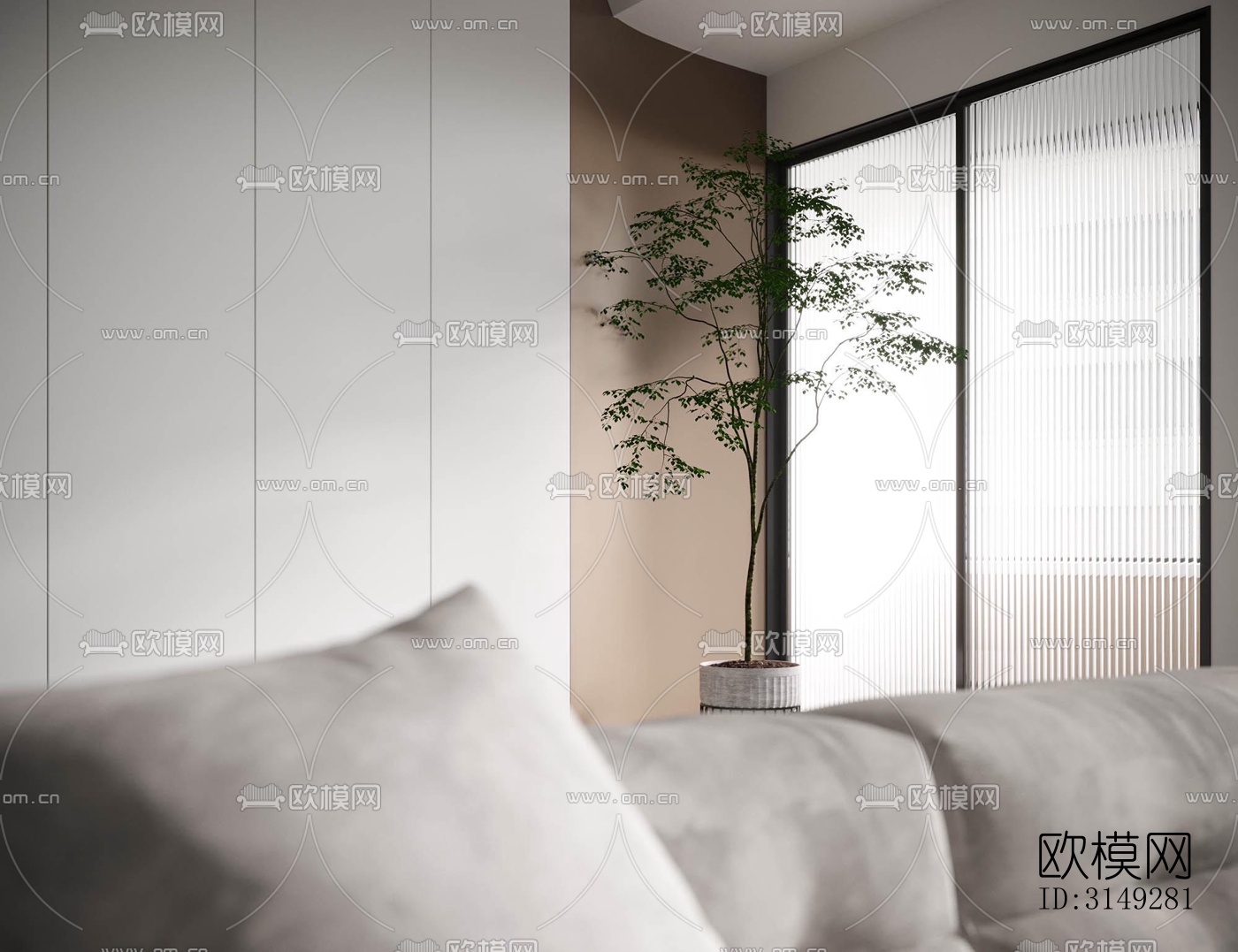 现代平层效果图下载（渲染图3）