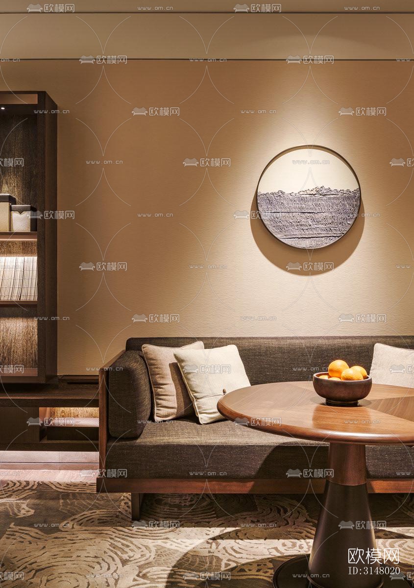 新中式酒店民宿效果图下载（渲染图11）