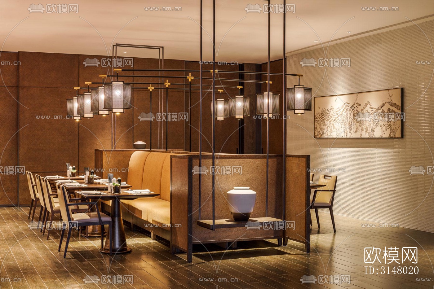 新中式酒店民宿效果图下载（渲染图4）