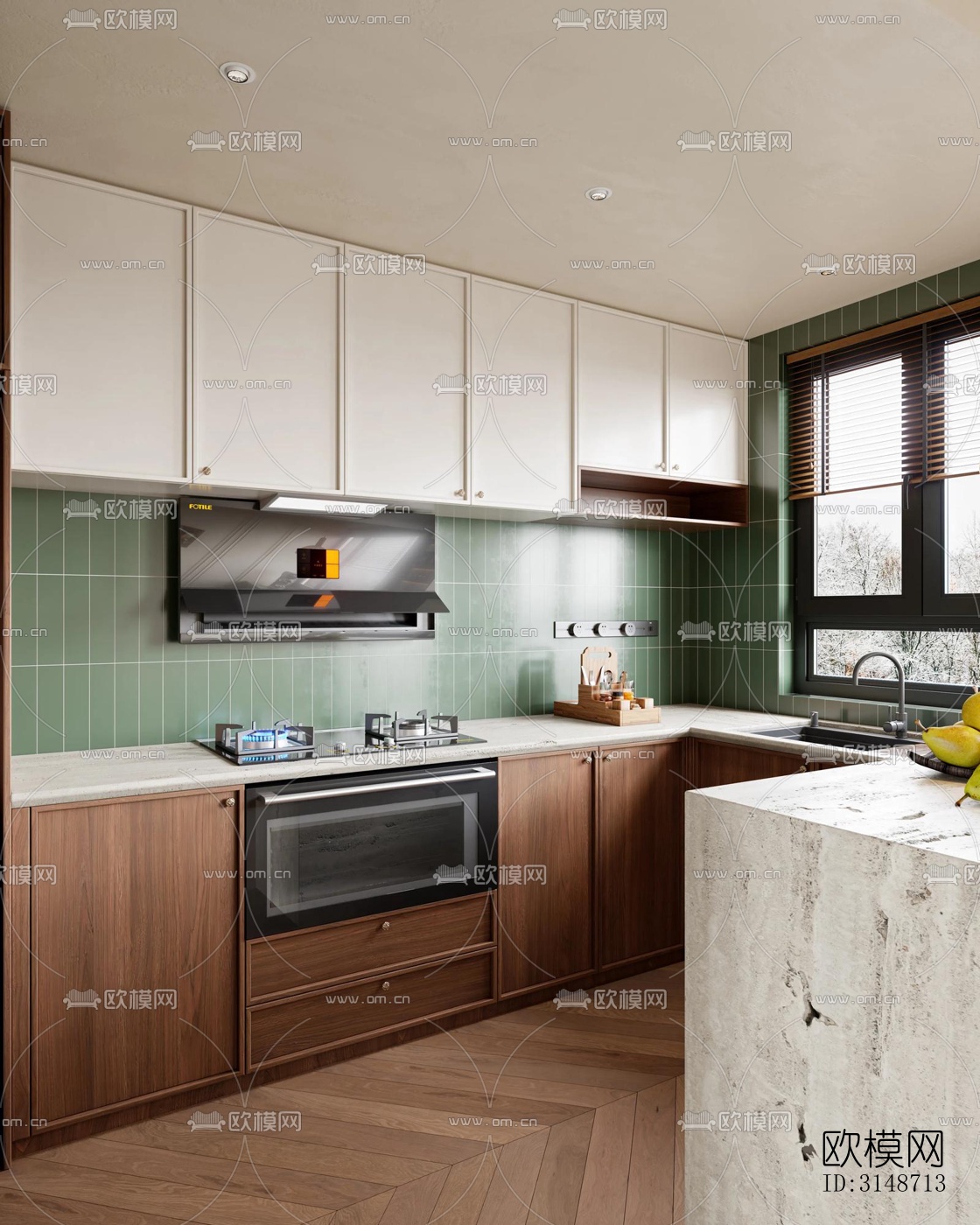 中古风平层效果图下载（渲染图9）