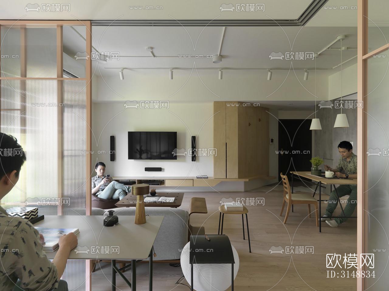 北欧平层效果图下载（渲染图2）