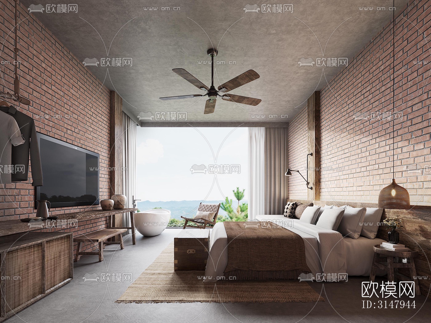 侘寂酒店民宿效果图下载（渲染图2）