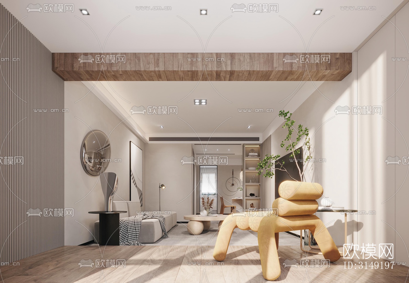 现代平层效果图下载（渲染图5）