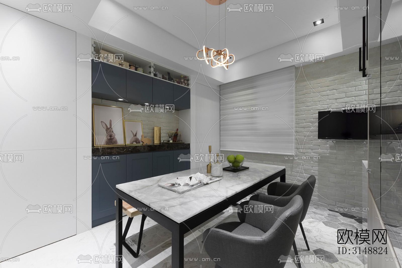 北欧平层效果图下载（渲染图10）