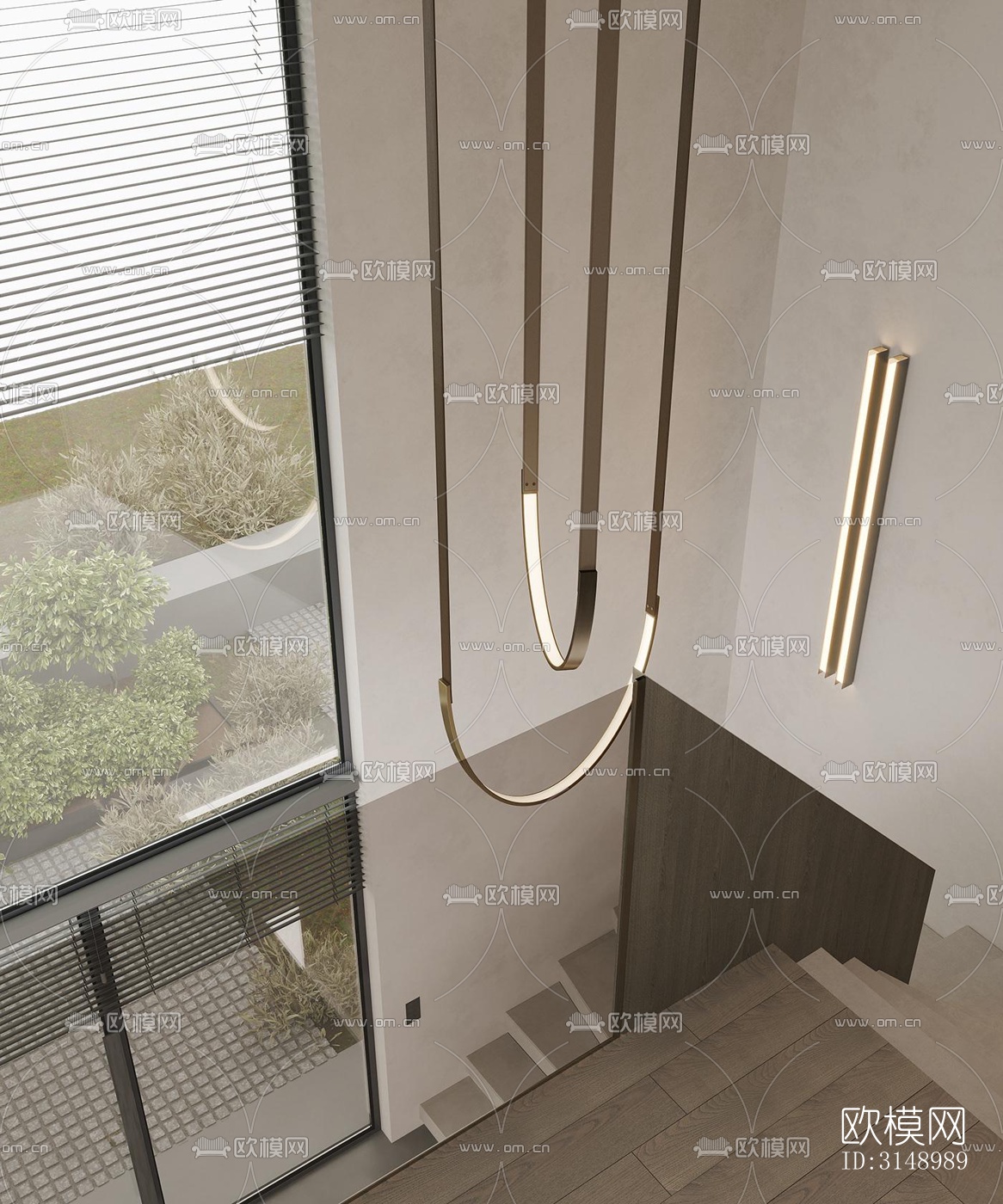 奶油风平层效果图下载（渲染图19）