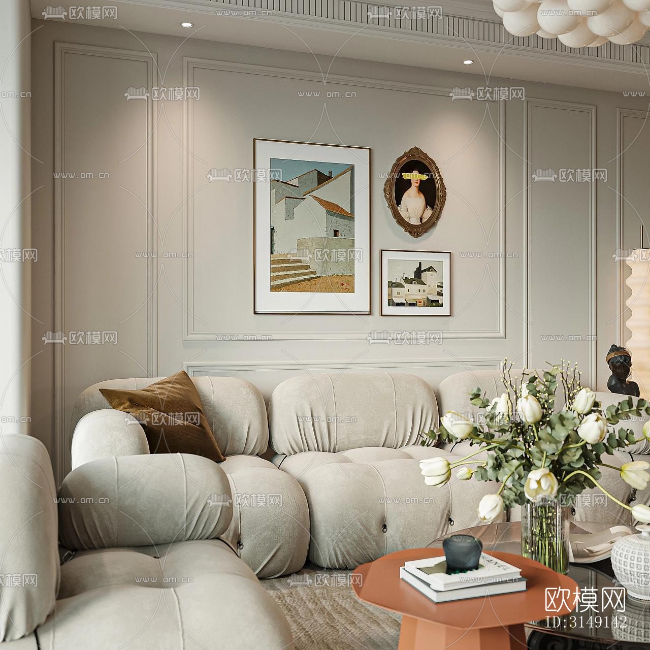 法式平层效果图下载（渲染图7）