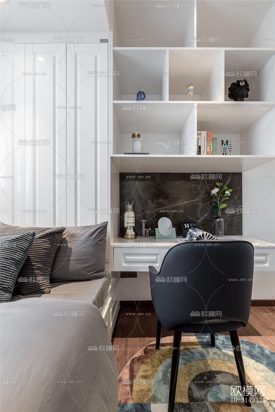 现代平层效果图下载（渲染图19）