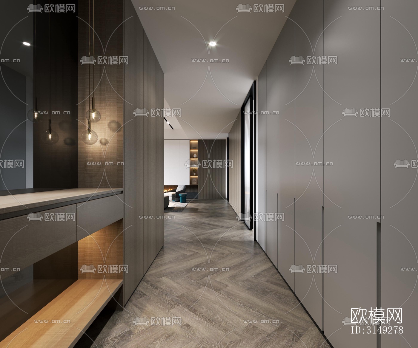 现代平层效果图下载（渲染图8）