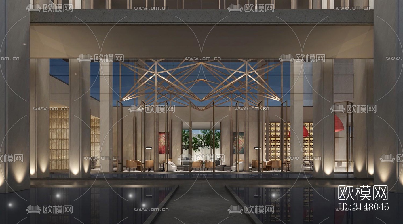 现代酒店民宿效果图下载（渲染图7）