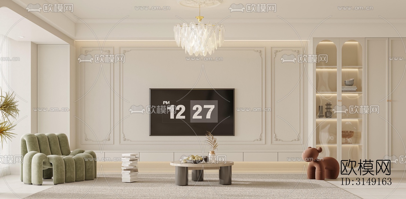 法式平层效果图下载（渲染图3）