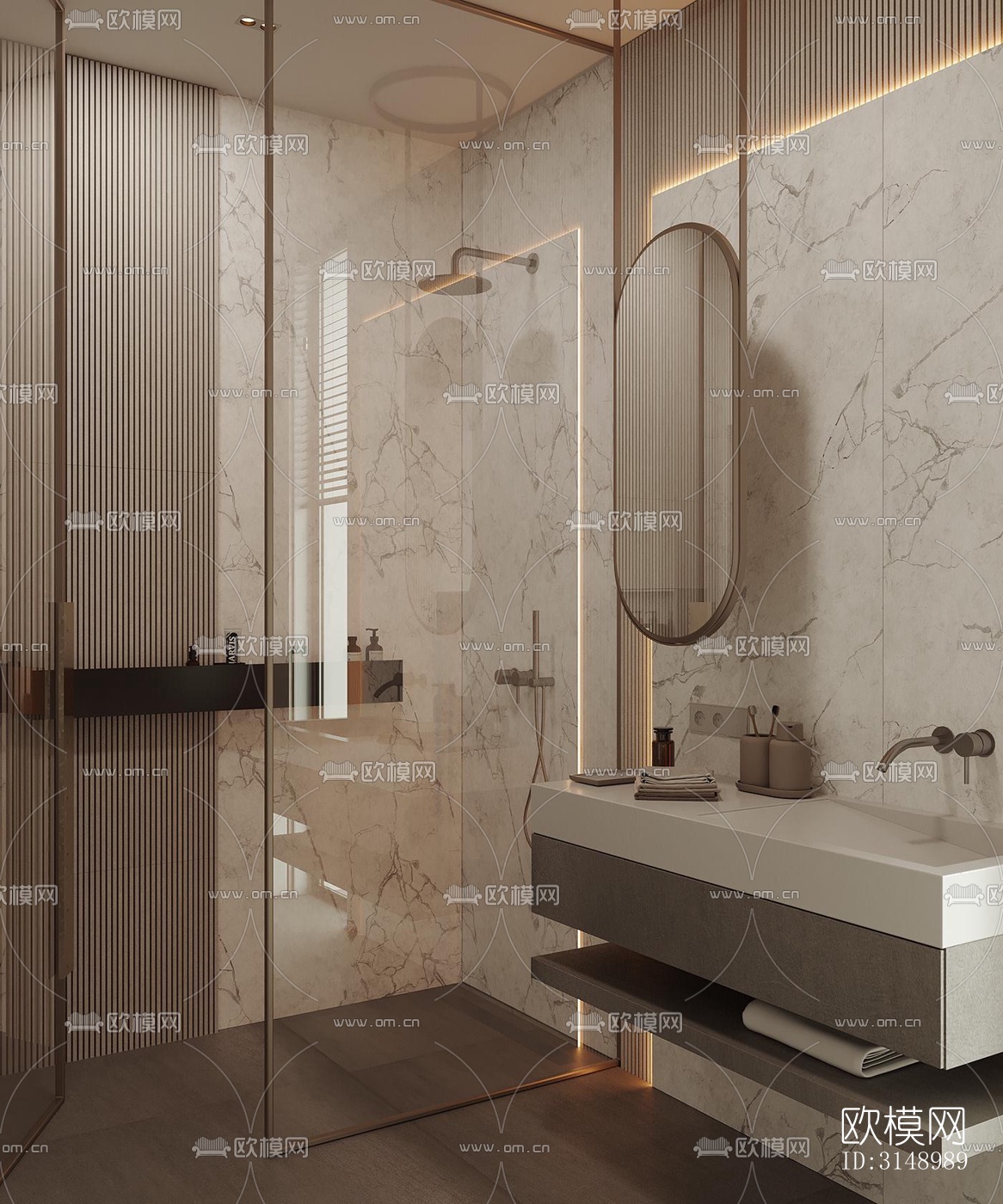 奶油风平层效果图下载（渲染图10）