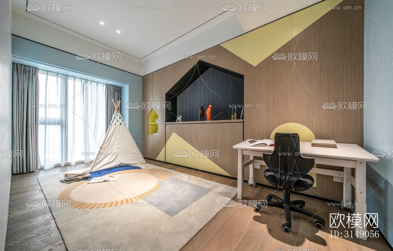 欧式平层效果图下载（渲染图19）