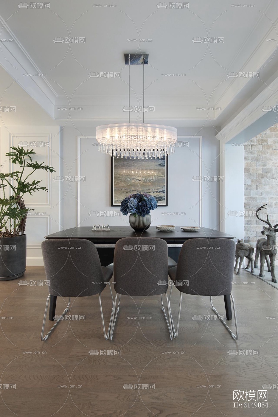 欧式平层效果图下载（渲染图9）