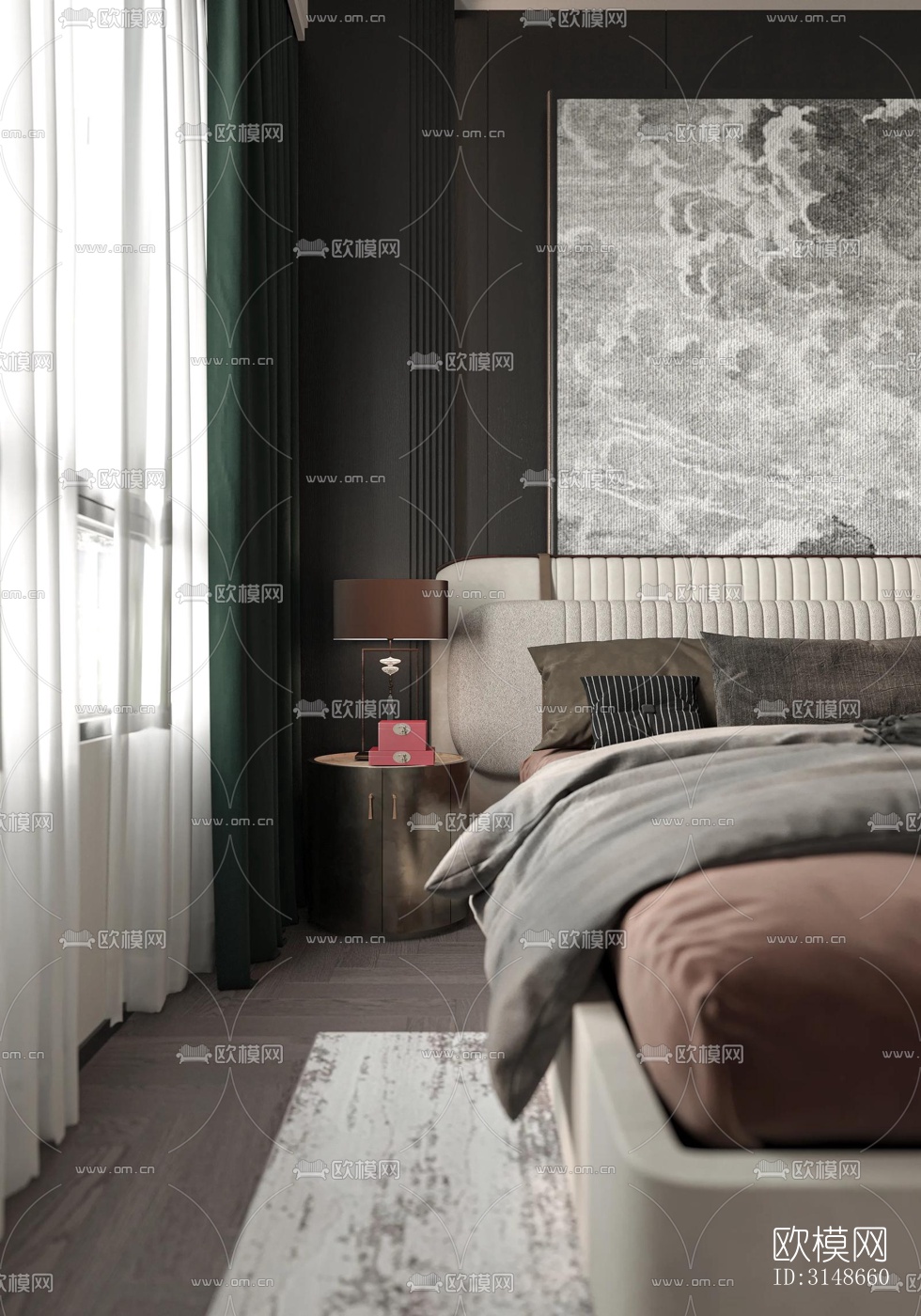 现代大平层效果图下载（渲染图13）