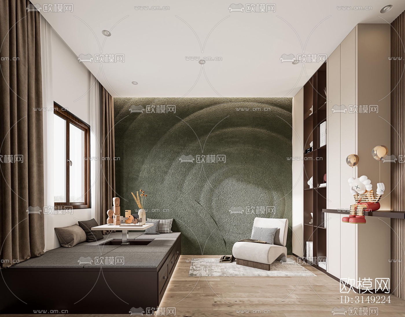 现代平层效果图下载（渲染图17）