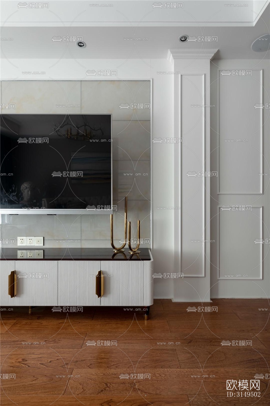 美式平层效果图下载（渲染图9）