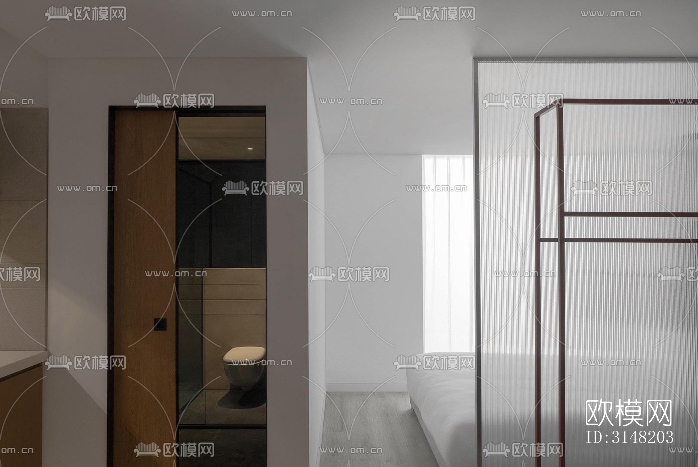 高级灰酒店民宿效果图下载（渲染图7）