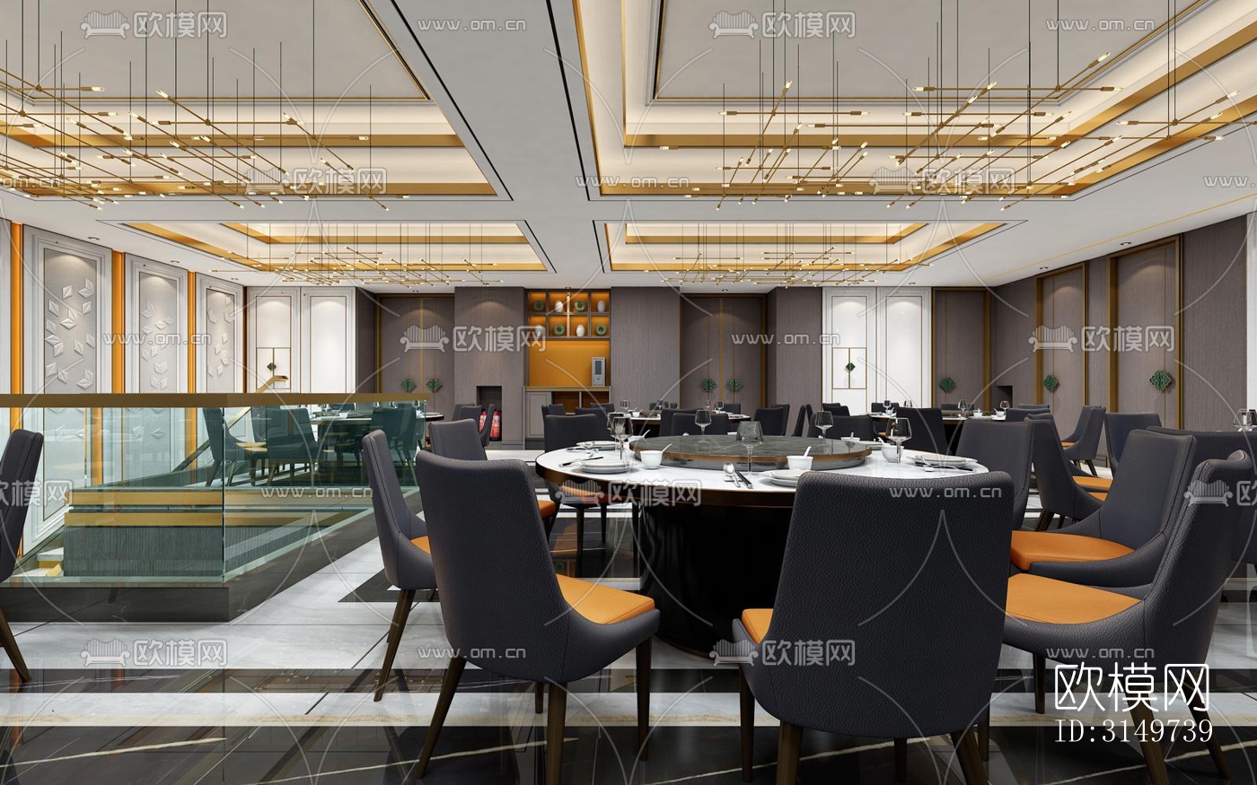 欧式中餐厅效果图下载（渲染图5）