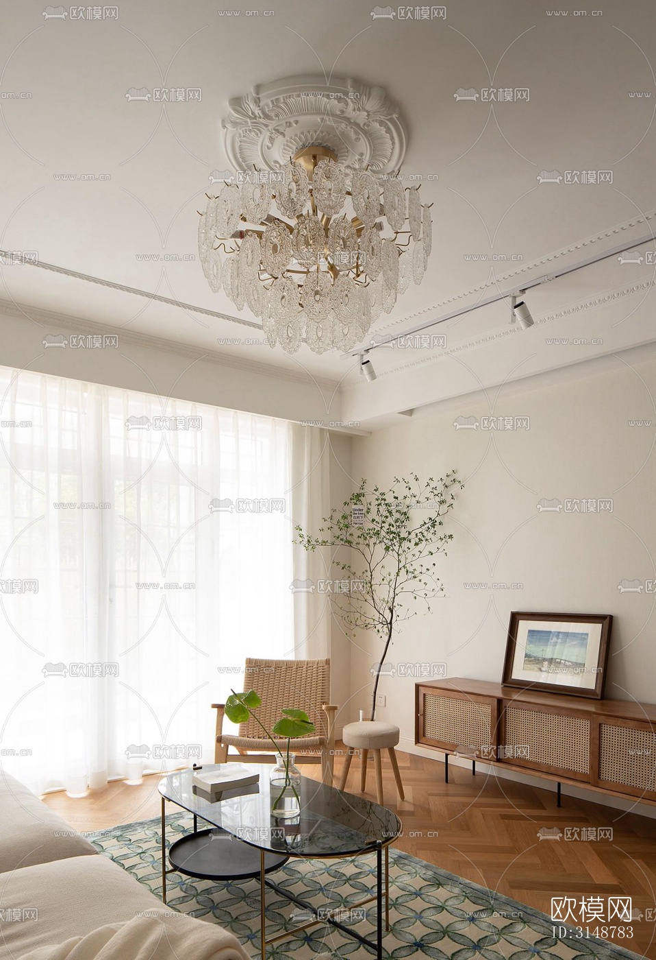 侘寂平层效果图下载（渲染图3）