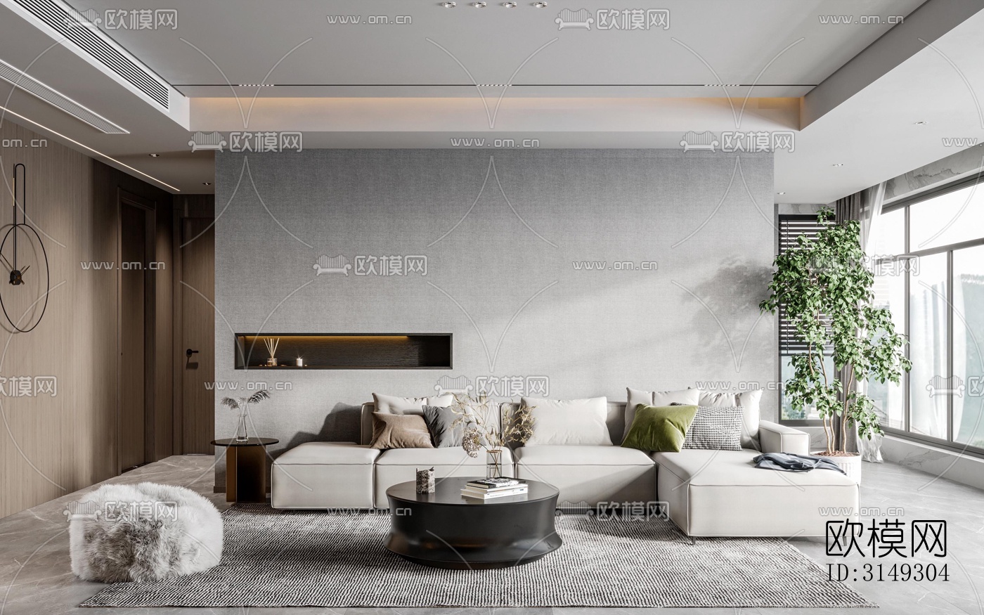 现代平层效果图下载（渲染图2）