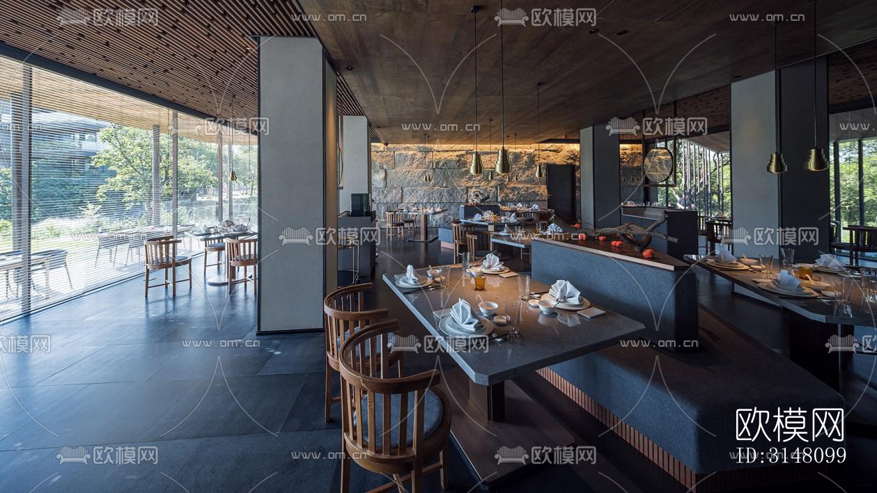 现代酒店民宿效果图下载（渲染图7）