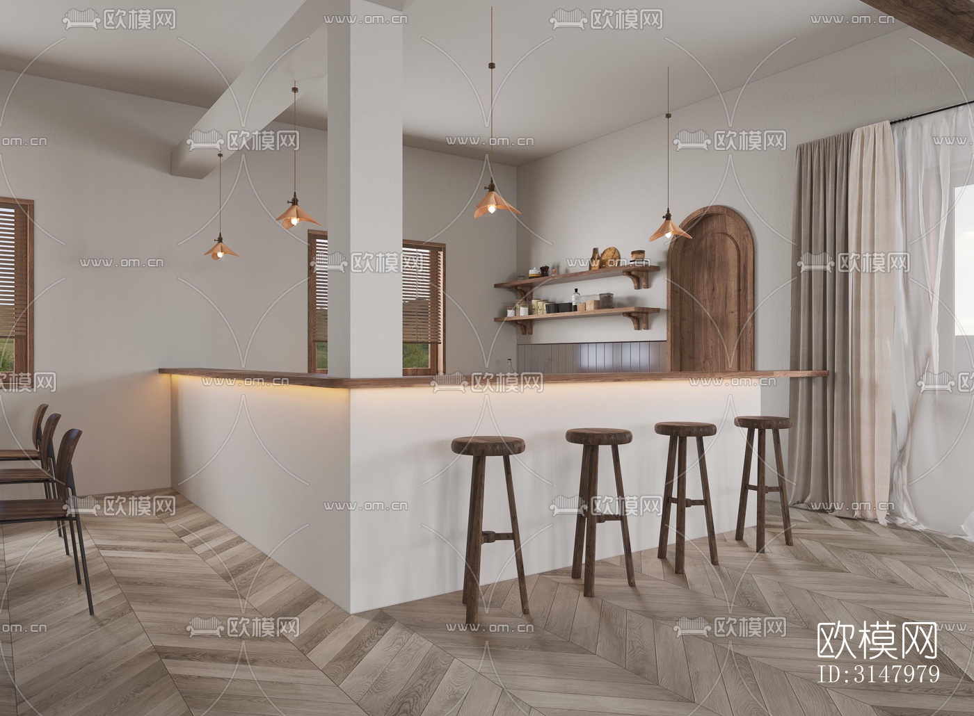 侘寂酒店民宿效果图下载（渲染图2）