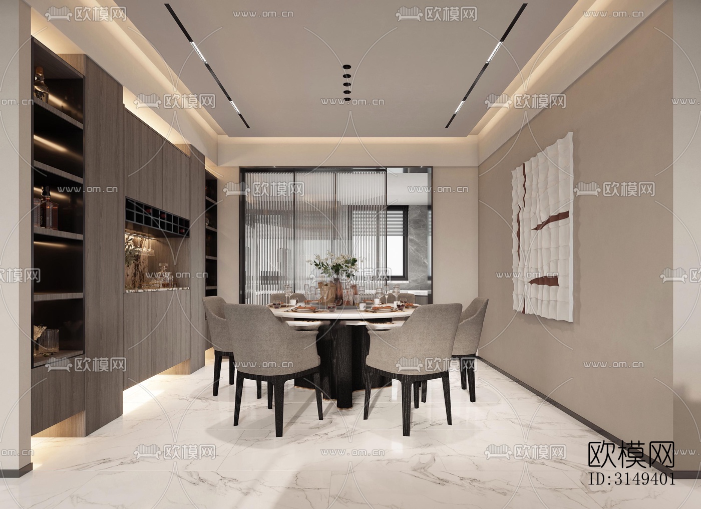 现代平层效果图下载（渲染图4）