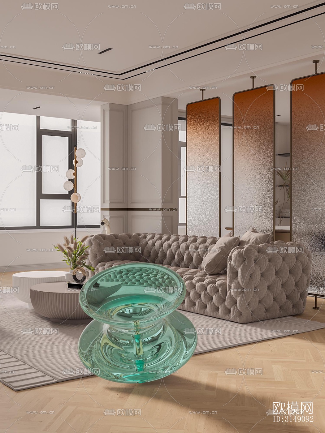 法式平层效果图下载（渲染图6）