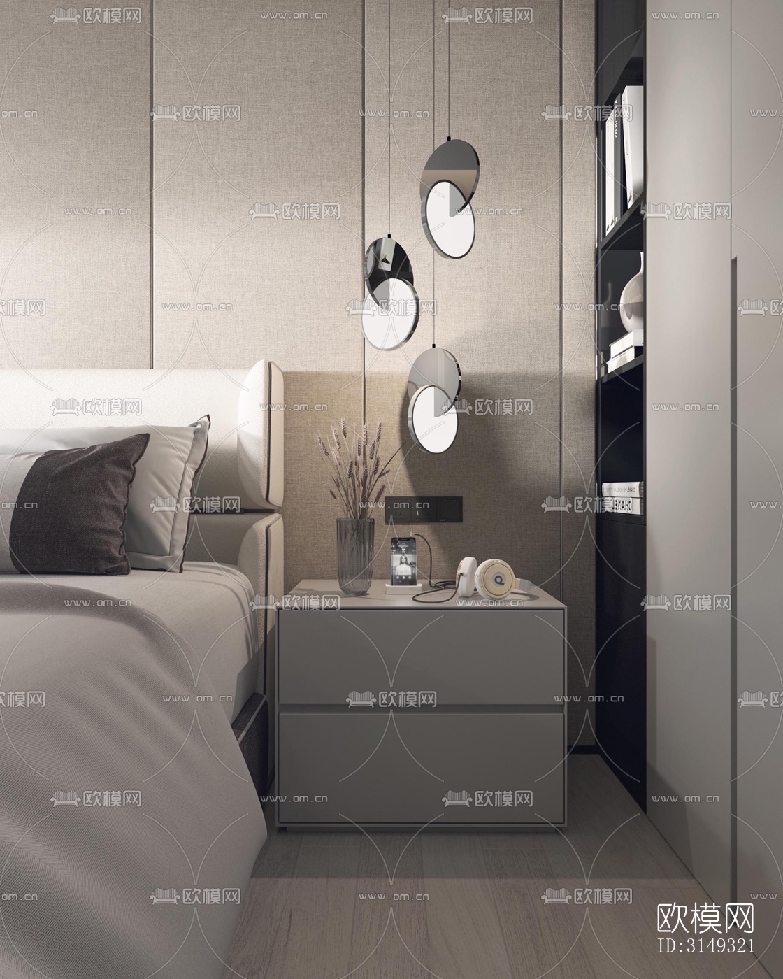 现代平层效果图下载（渲染图3）