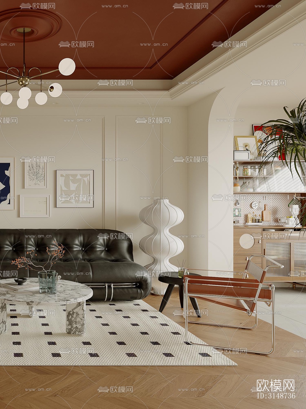 中古风平层效果图下载（渲染图6）