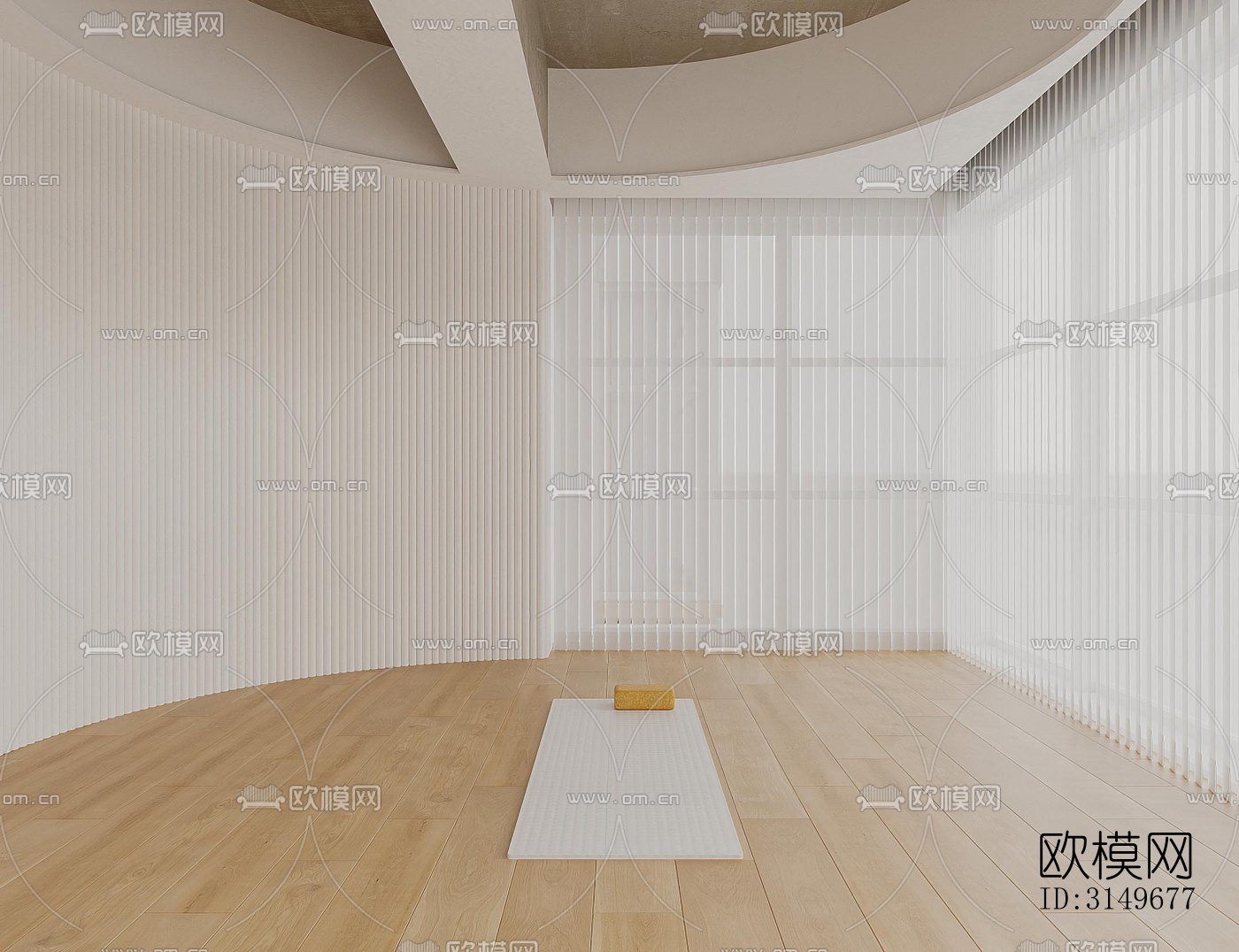 原木风健身房效果图下载（渲染图4）