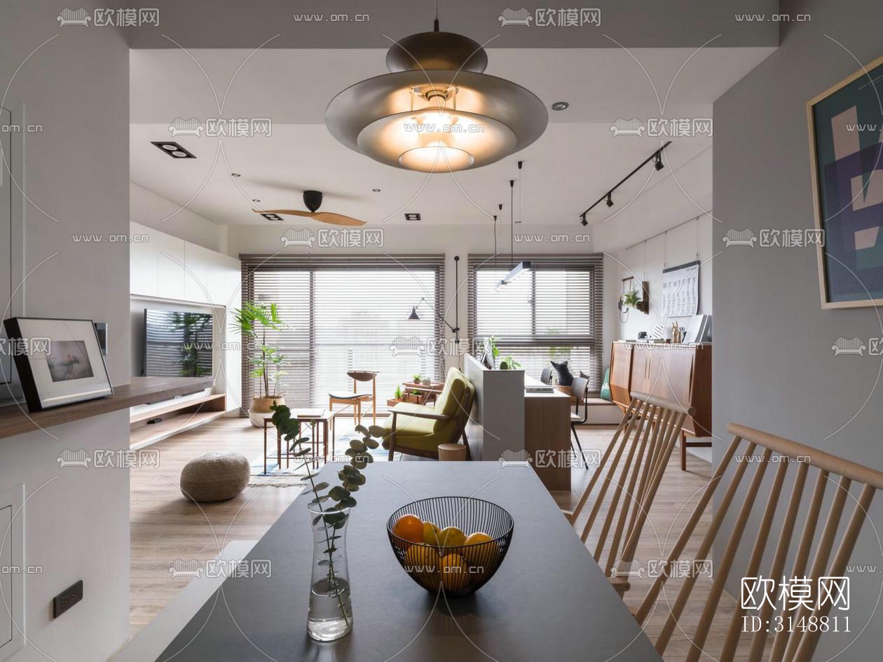 北欧平层效果图下载（渲染图10）