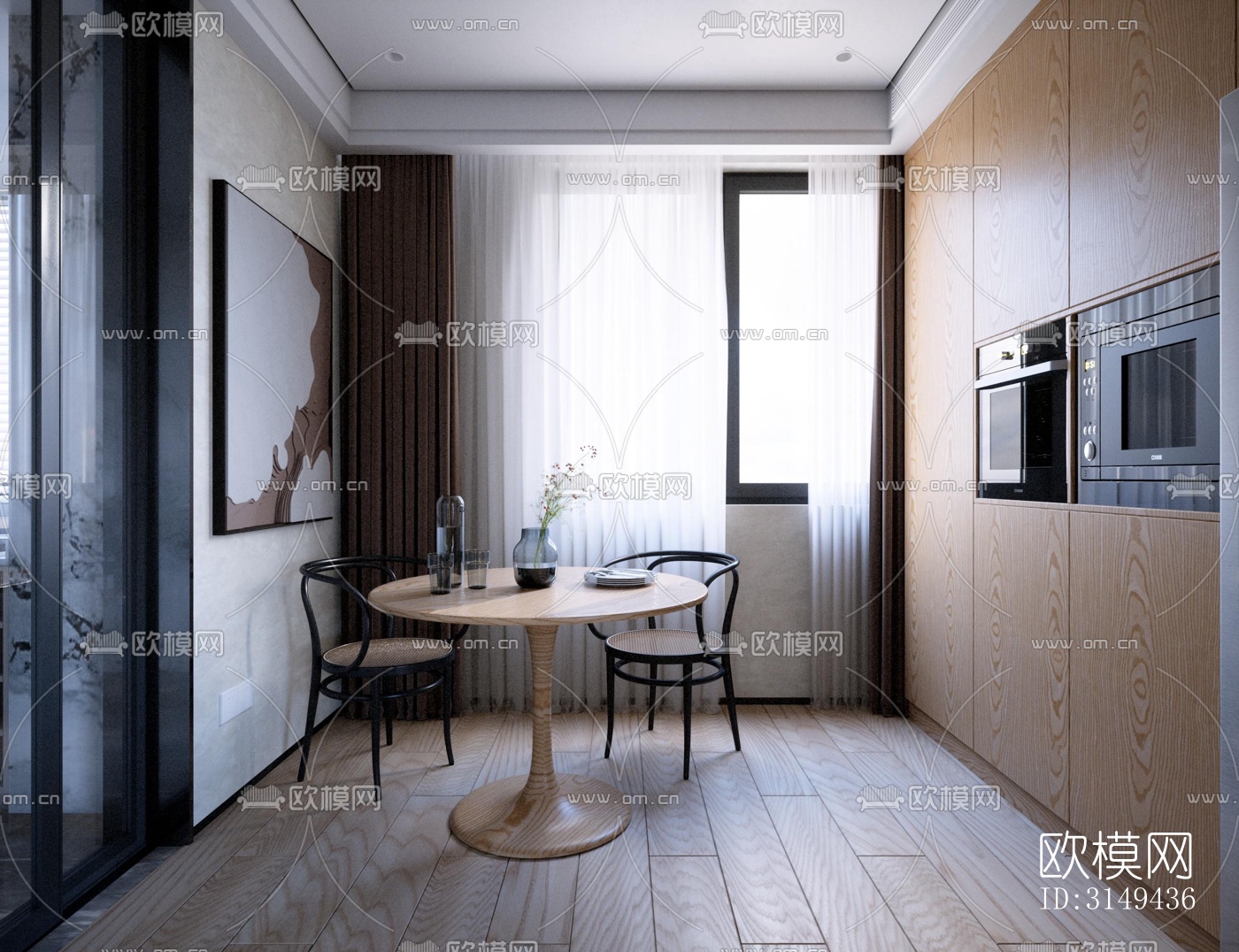 现代平层效果图下载（渲染图9）