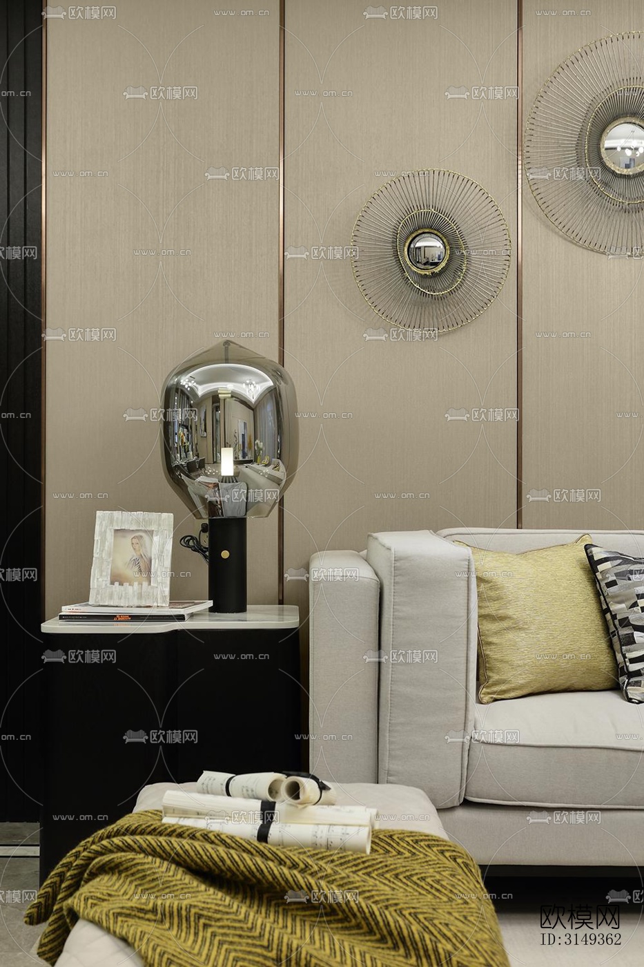 现代平层效果图下载（渲染图4）