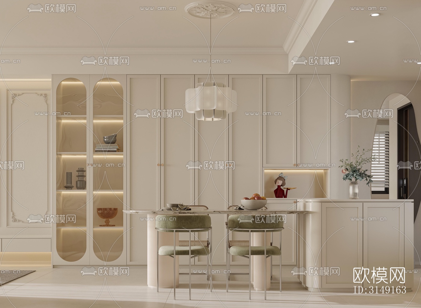 法式平层效果图下载（渲染图6）