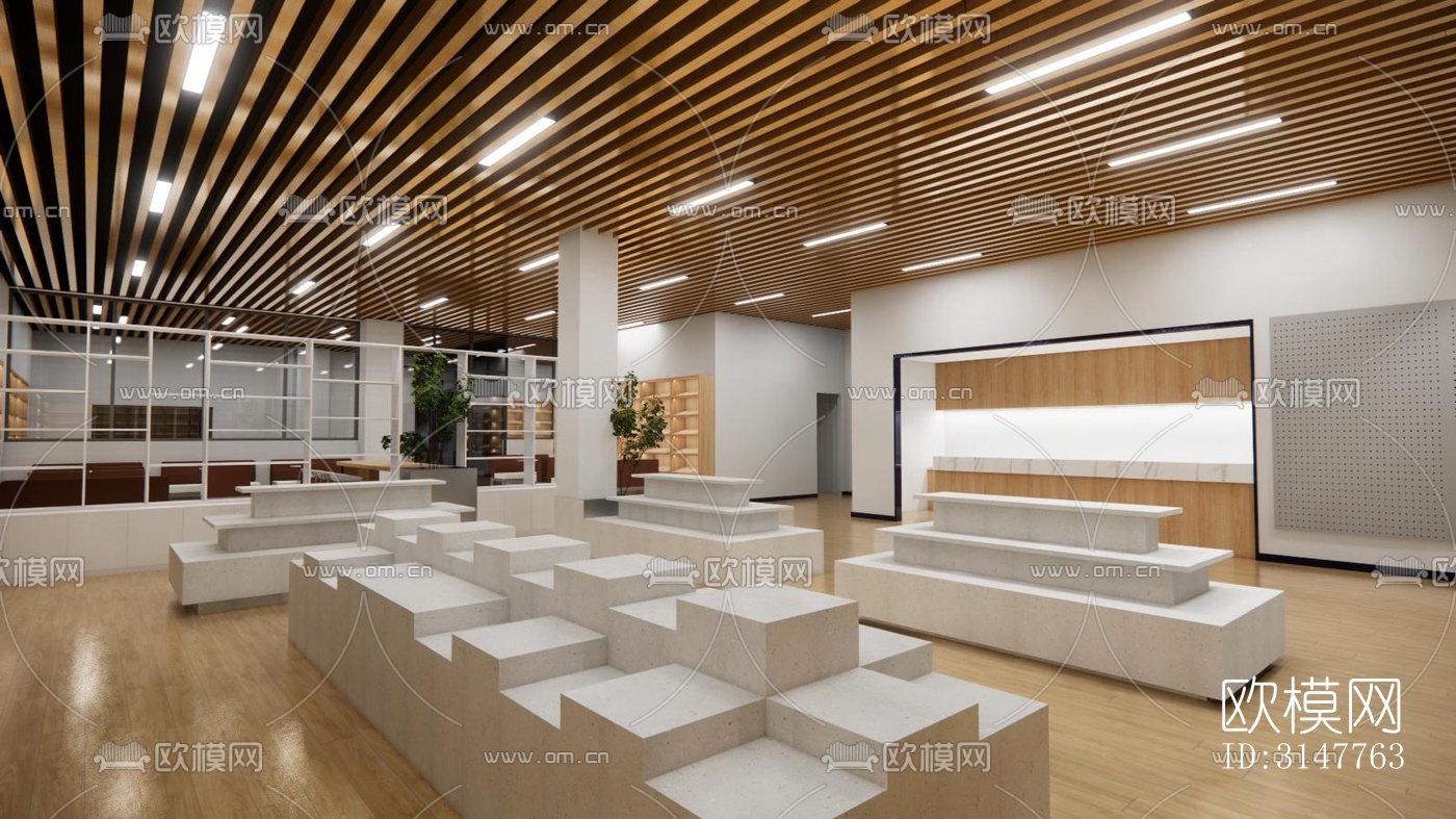 现代图书馆效果图下载（渲染图4）