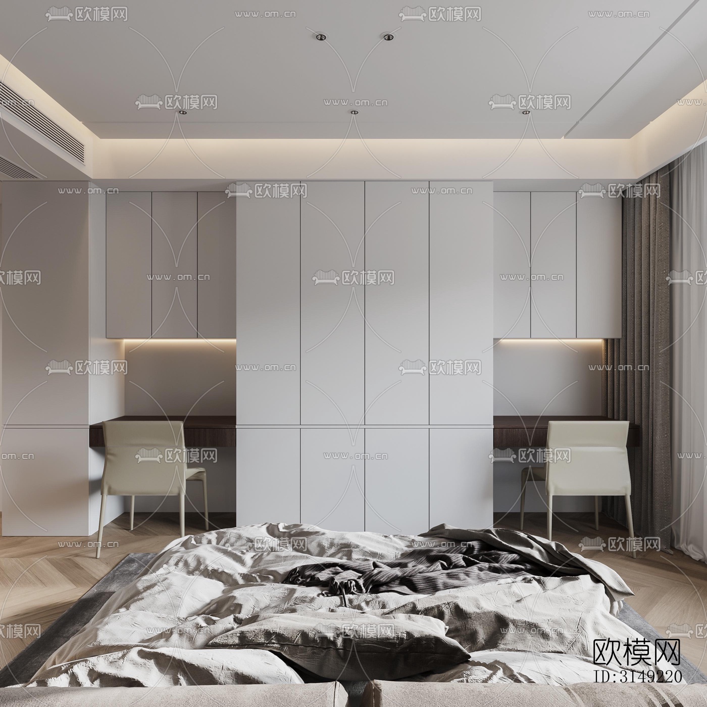 现代平层效果图下载（渲染图2）